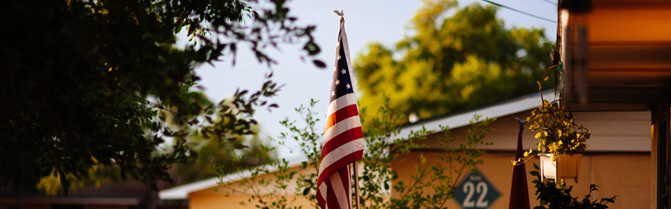 Flag at apartments